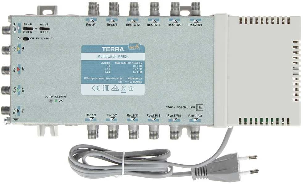 Terra MULTISWITCH MR-524 5 ĮĖJIMAI / 24 IŠĖJIMAI TERRA