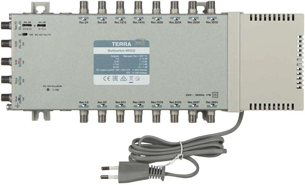 Terra MULTISWITCH MR-532 5 ĮĖJIMAI / 32 IŠĖJIMAI TERRA