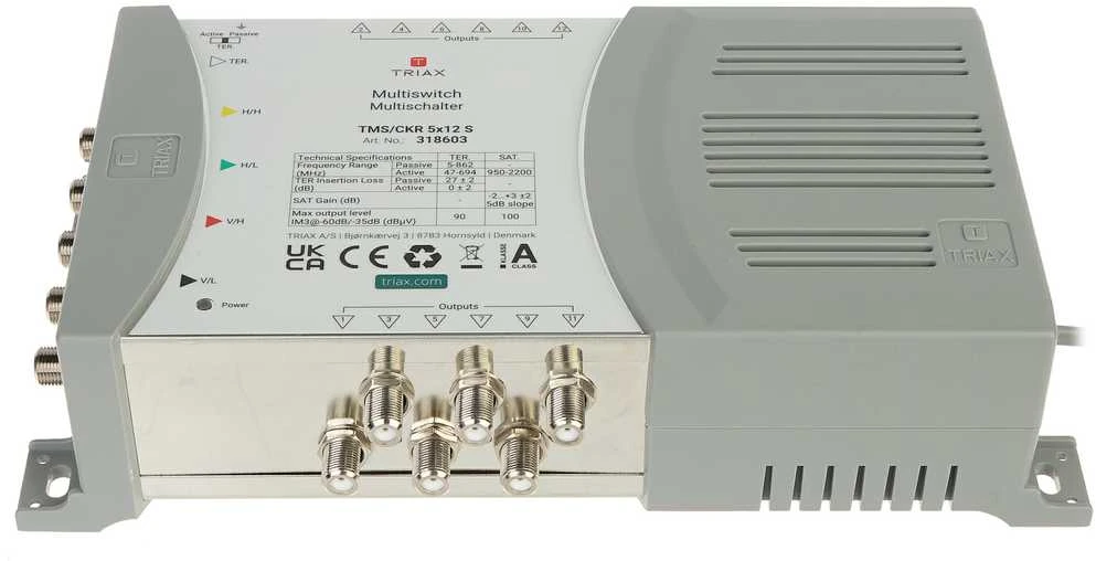 Triax MULTISWITCH TMS-5/12S 5 ĮVESTYS / 12 IŠĖJIMŲ TRIAX