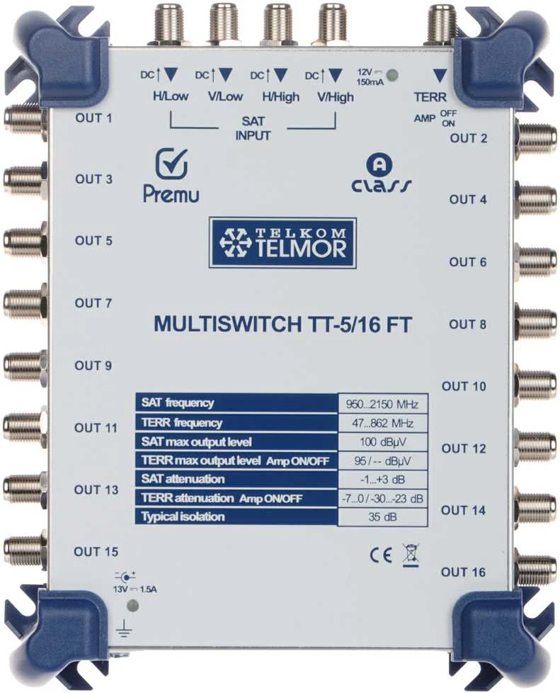 Podspeakers MULTISWITCH TT-5/16-FT-PREMU 5 ĮVESTYS / 16 IŠĖJIMŲ TELMOR