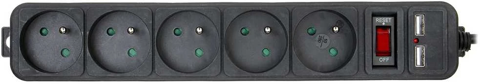 AKY AK-SP-05U Akyga Surge Protector AK-SP-05U 1,5m 5 lizdai CEE7/5 USB5 V/2A +jungiklis