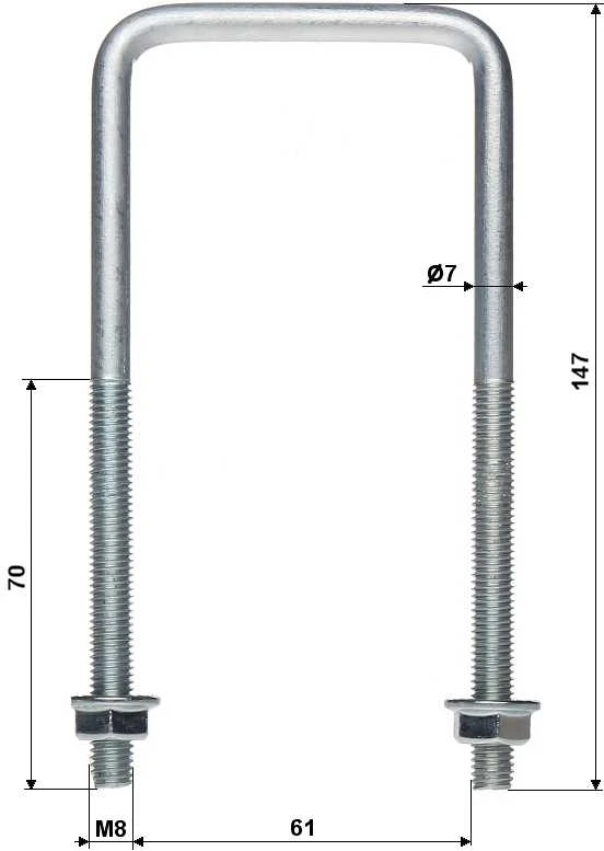 Delta U VARŽTAS CYB-60/M8X140