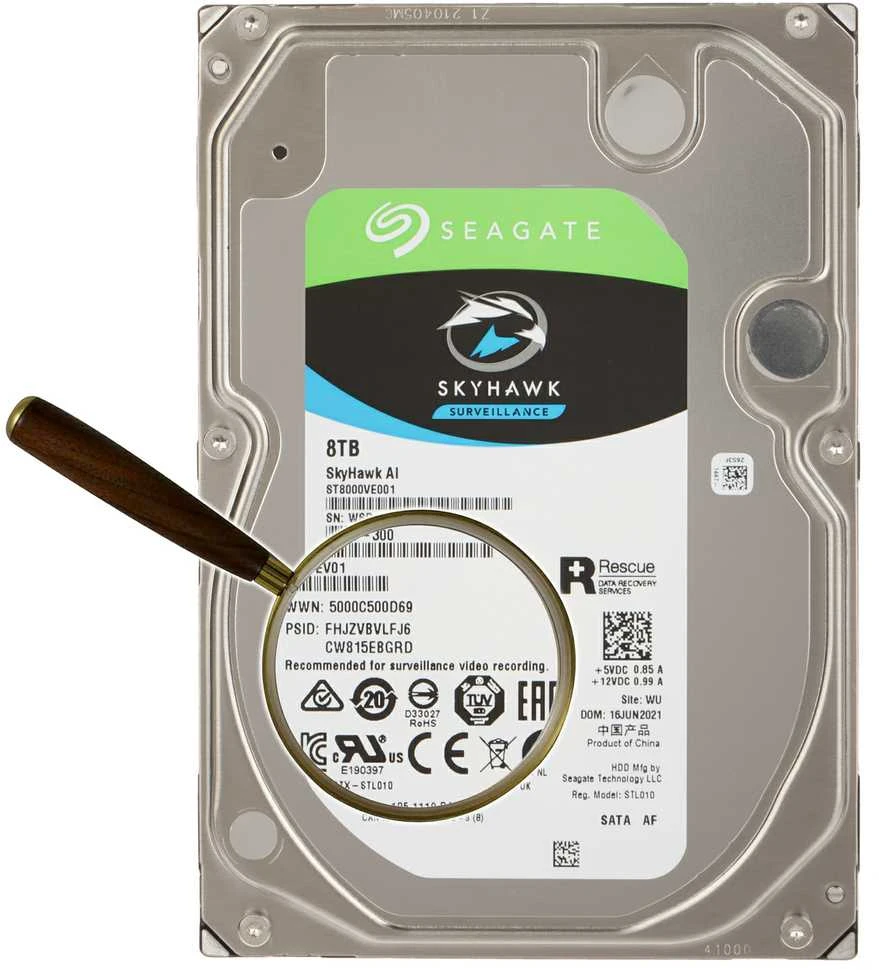„SEAGATE“ stebėjimo dirbtinio intelekto „Skyhawk“ 8 TB kietasis diskas SATA 6 Gb/s 256 MB talpykla 8,9 cm 3,5 colio