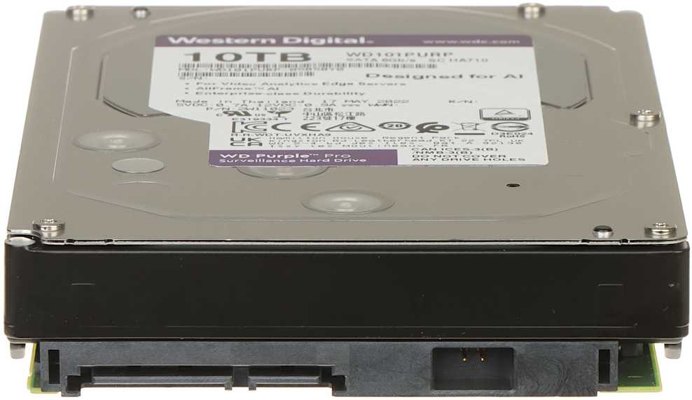 Western Digital Serverio diskas WD Violetinė Pro 10TB 3.5 "SATA III (6 Gb / s) (WD 101PURP)