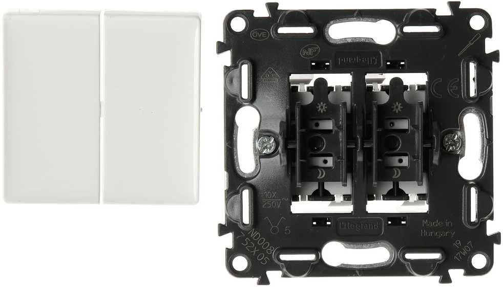 DVIGUBAS APŠVIESTAS JUNGIKLIS LE-752105 Valena Life 10 A LEGRAND