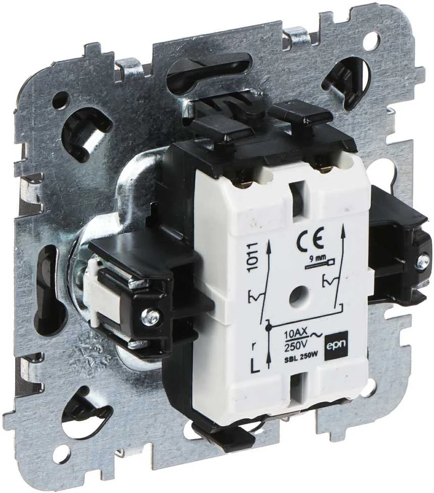 DVIGUBAS APŠVIESTAS JUNGIKLIS SANTRA/4111-19/EPN 250 V 10 A Elektro-Plast