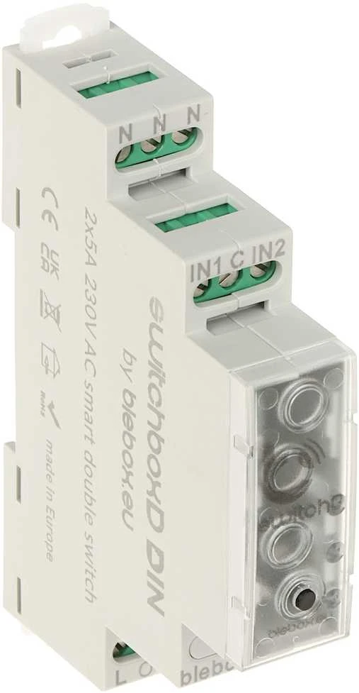 BleBox SwitchBoxD DIN - 2 kanalų relė 230 V WiFi - Android / iOS programa