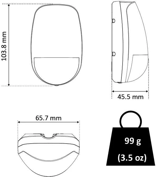 Vidaus Ellipse PIR + mikrobangų detektorius Hikvision ALARM DS-PDD12P-EG2