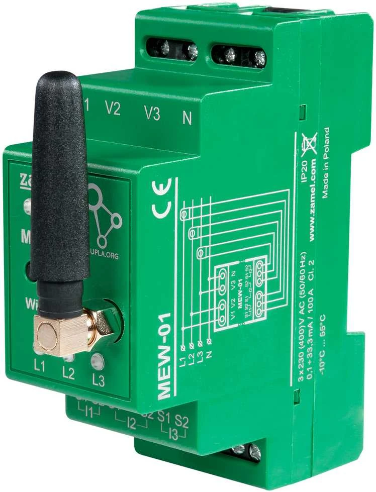 Oem Elektros energijos matuoklis ant DIN bėgelio-WiFi Zamel Supla MEW-01
