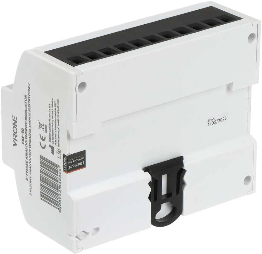 Orno Trifazis analoginis elektros energijos suvartojimo indikatorius, 100A, 7 moduliai, DIN TH-35mm