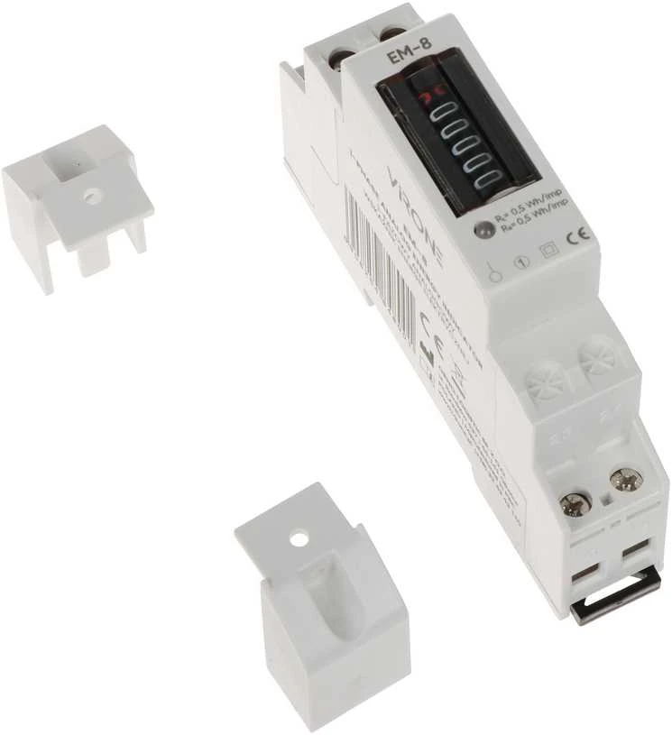 1 Fazowy 1 fazės analoginis elektros energijos suvartojimo indikatorius, 40A, 1 modulis, DIN TH-35mm