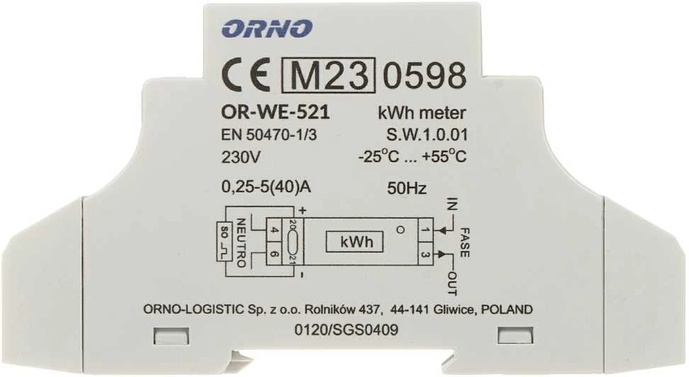 ELEKTROS ENERGIJOS SKAITIKLIS OR-WE-521 VIENFAZIS ORNO