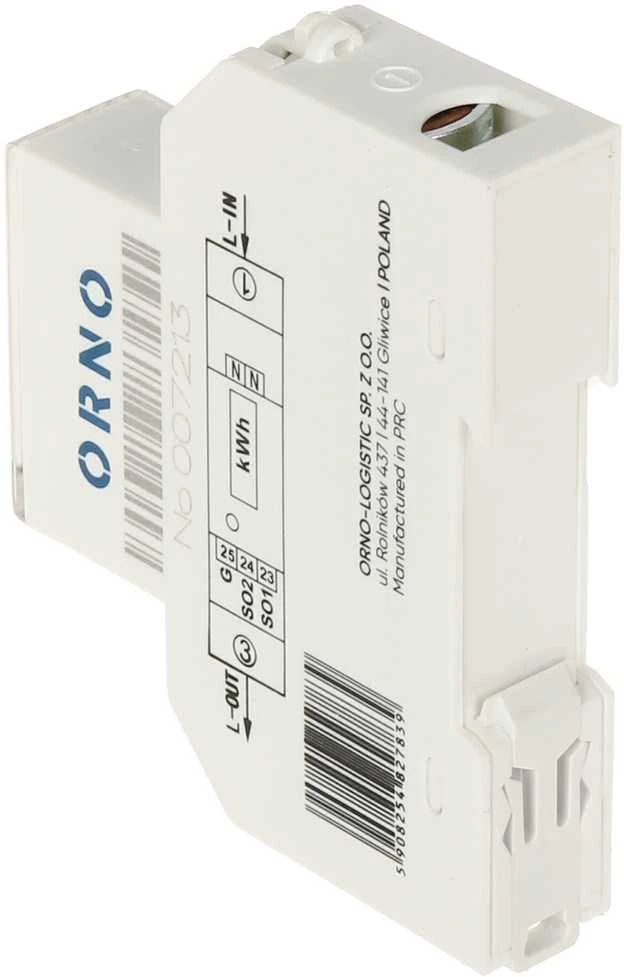 Orno 1 Fazowy 1 fazės elektros skaitiklis, 100A, MID, 1 modulis, DIN TH-35mm, PV