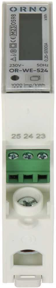 Orno 1 Fazowy 1 fazės elektros skaitiklis, 100A, MID, 1 modulis, DIN TH-35mm, PV