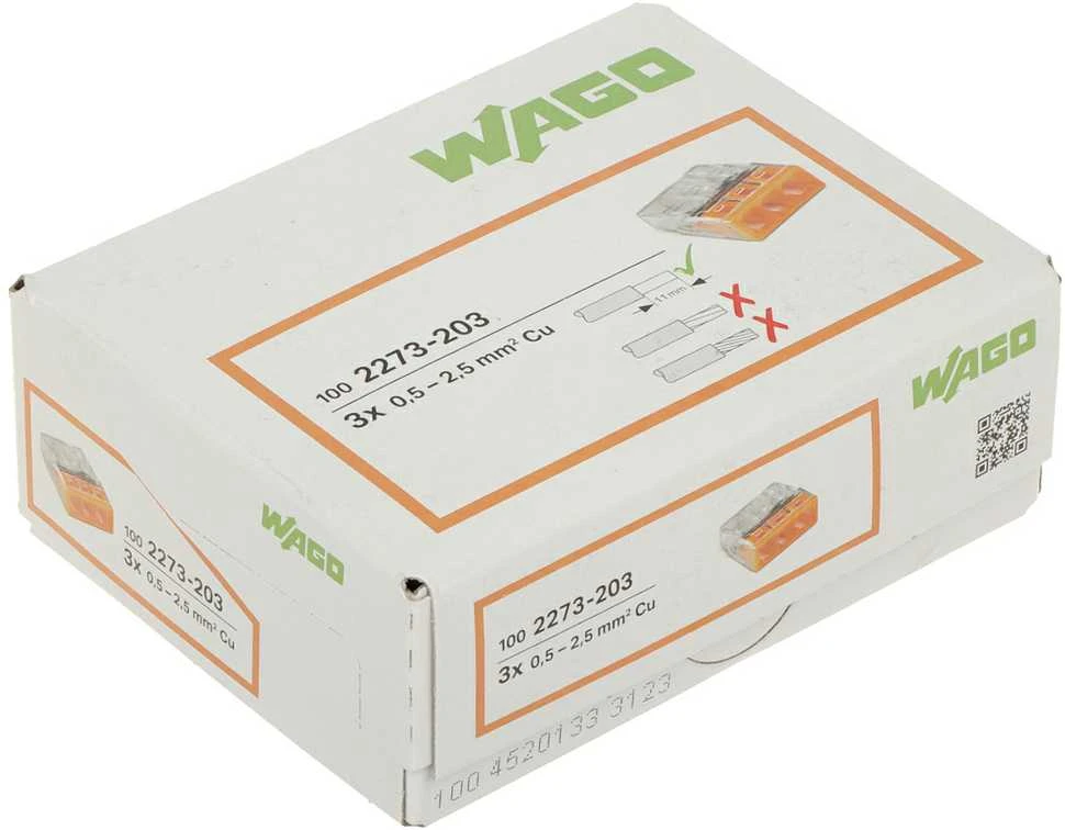 Jungtis 3x0.5-2.5mm oranžinė WAGO