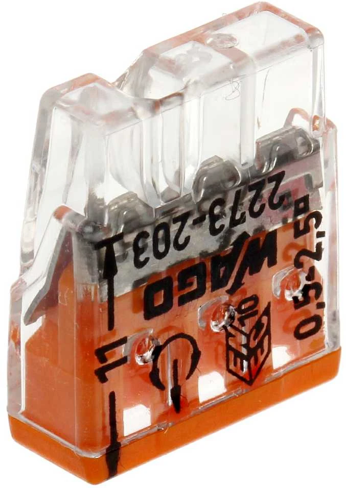 Jungtis 3x0.5-2.5mm oranžinė WAGO