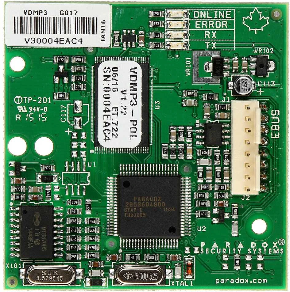 Paradox VDMP-3 garso modulio plokštė