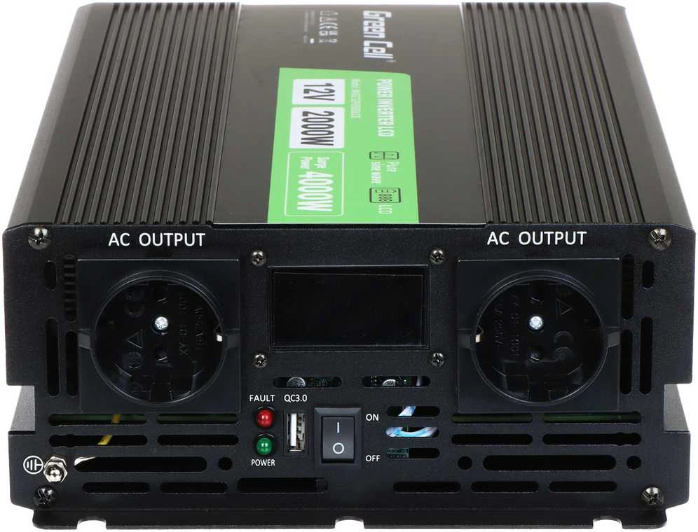 Maitinimo inverteris Green Cell PowerInverter LCD 12V–230V, 2000W/4000W