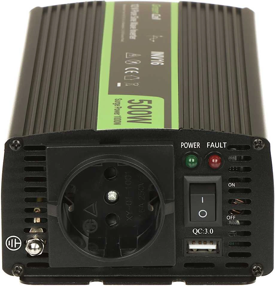 Green Cell Žalias Cell Inverteris 12/230V 500W sinusinė išėjimo įtampa Žalias Cell