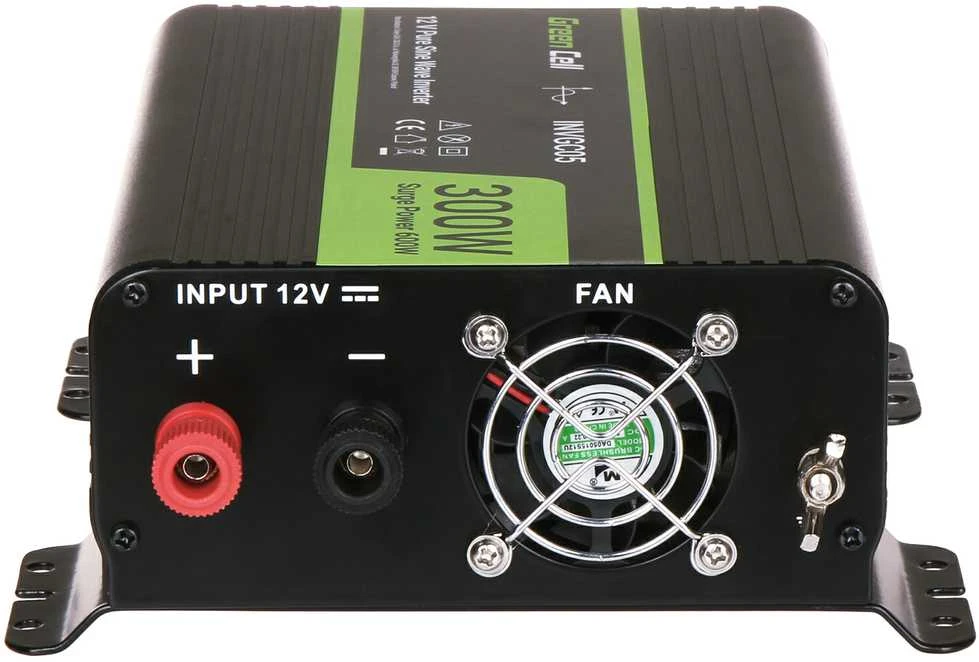 Green Cell Žalias Cell Inverteris 12V/230V 300W/600W sinusinė išėjimo įtampa Žalias Cell su USB