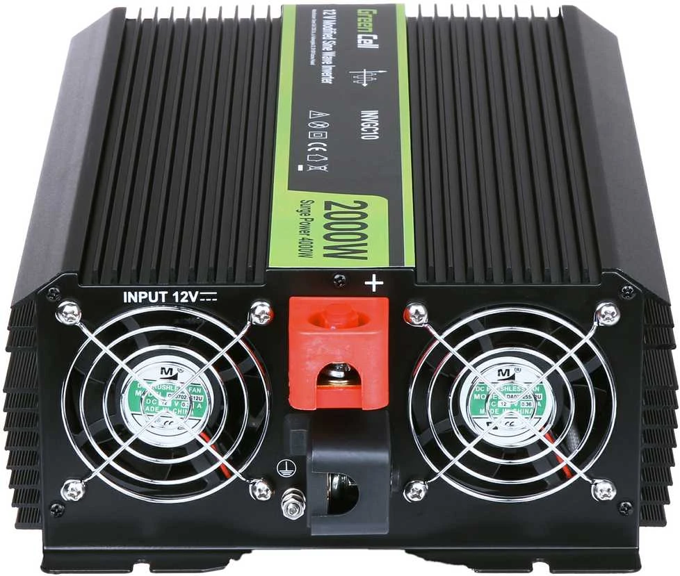 Green Cell Žalias Cell Žalias Cell PRO automobilio maitinimo inverteris 12V į 230V 2000W/4000W modifikuota sinusinė banga