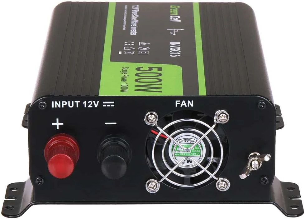 Green Cell Žalias Cell Inverteris Žalias Cell PRO 12V 230V 500W/1000W sinusinė išėjimo įtampa