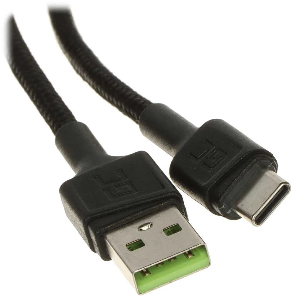 Green Cell Žalias Cell GREENCELL KABGC06 kabelis Žalias Cell Ray USB laidas - USB-C 120cm su žalias LED apšvietimu ir atrama