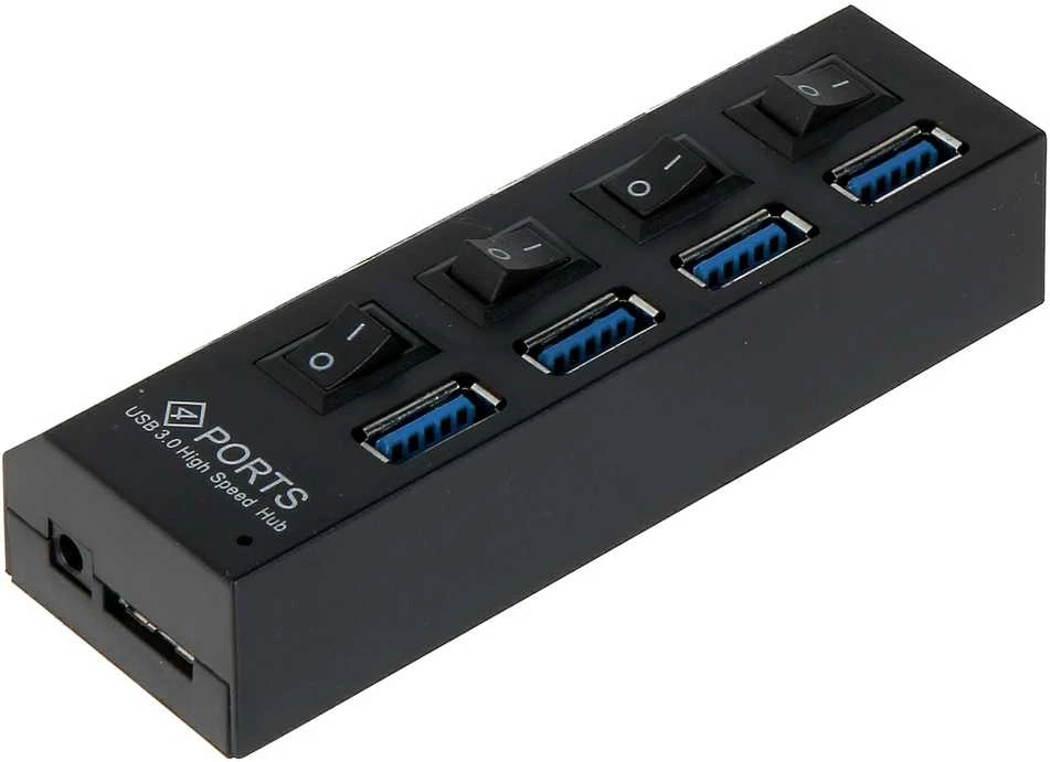 USB 3.0 šakotuvas su 4 individualiais jungikliais