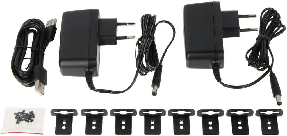 HDMI ilgiklio maitinimo blokai ir tvirtinimo dalys