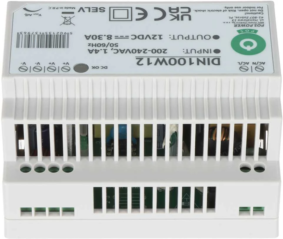 Mpl Power 100W LED Maitinimo šaltinis POS DIN100W12