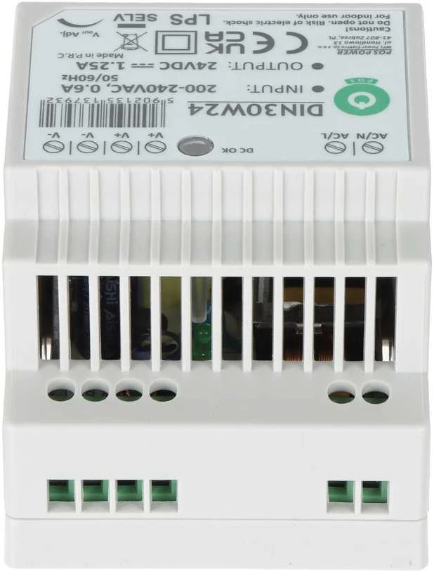 Oem Maitinimo šaltinis DIN30W24 tvirtinamas ant DIN bėgio 24V 1.25A 30W