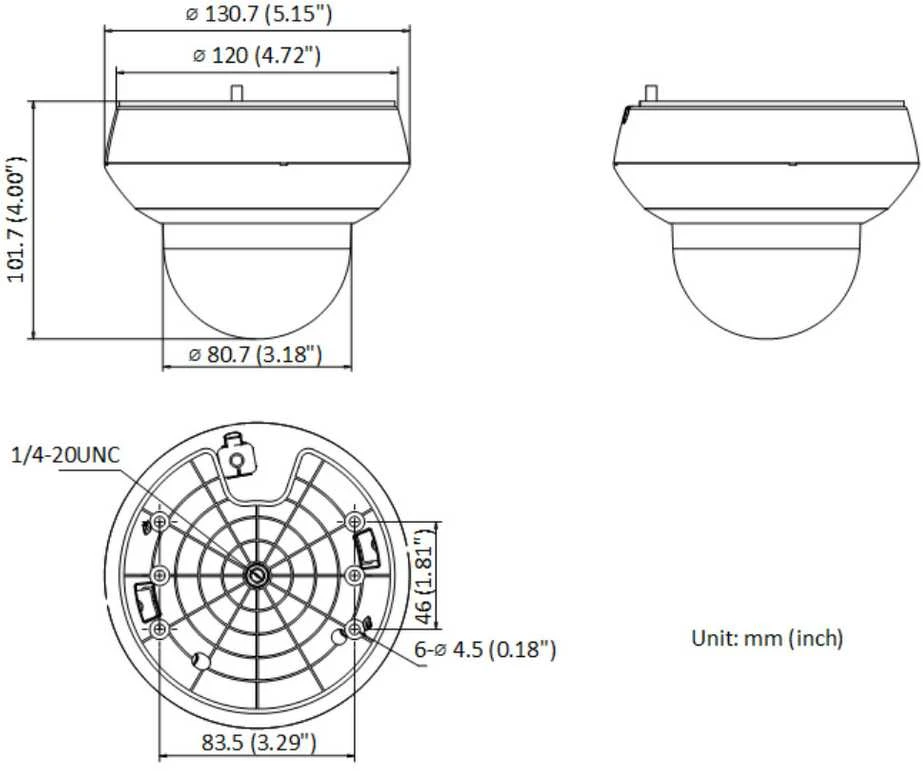IP kamera MINI SPEED DOME, PTZ, 4MP, 4x optinis priartinimas, IR iki 20m, F2.8-12, PoE, IK10, IP66, Hikvision