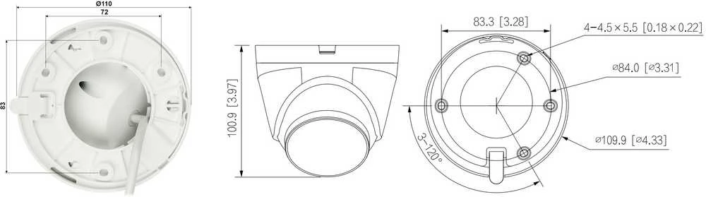 IP KAMERA IPC-HDW1239V-A-IL-0360B Išmanusis dvigubas apšvietimas · 1080p 3,6 mm DAHUA