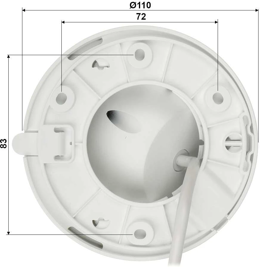 „Dahua Technology Co“ IP kamera. 4MP 1/2.9” CMOS, 2.8 mm. 94° F1.6, 25 kadrai per sekundę, IR+LED 30 m., WDR, IVS, IP67, mikrofonas