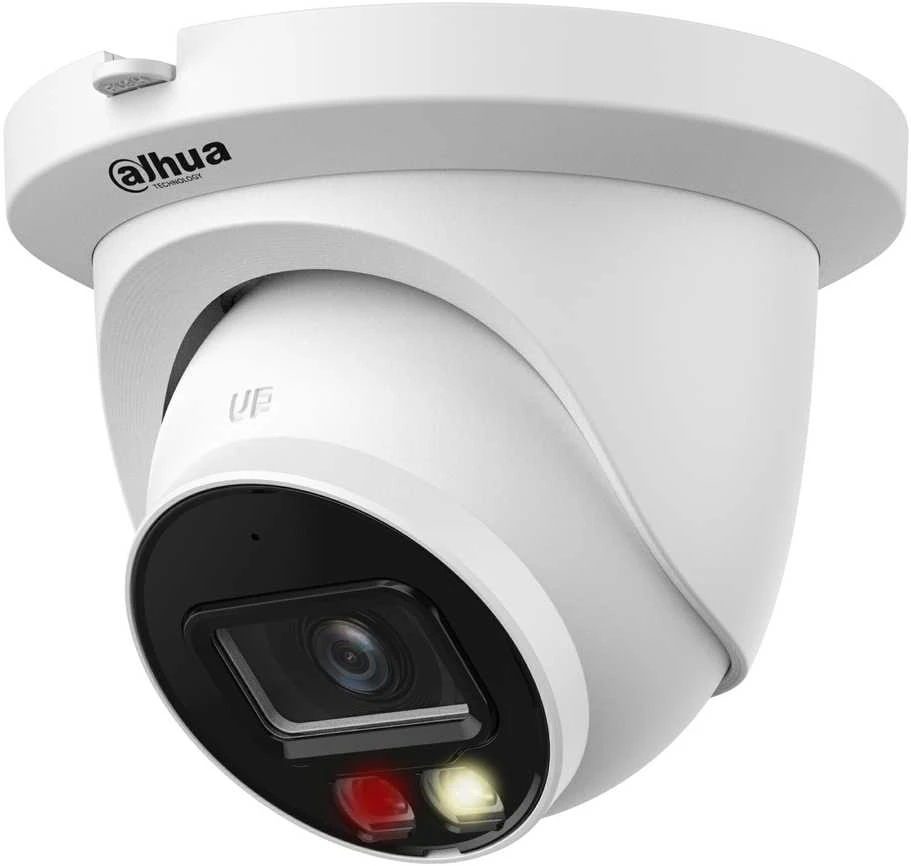 „Dahua Technology Co“ IP kamera. 6MP 1/2,7 colio CMOS, 2,8 mm. 112° F1,6, 20 kadrų per sekundę, IR+LED 30 m., WDR, IVS, IP67, mikrofonas.