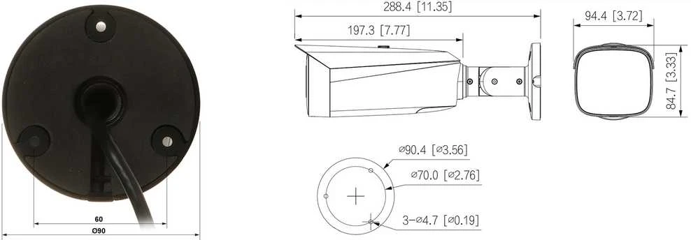 TIOC 3.0 DAHUA IP kamera IPC-HFW3849T1-AS-PV-0280B-S5-Juodas