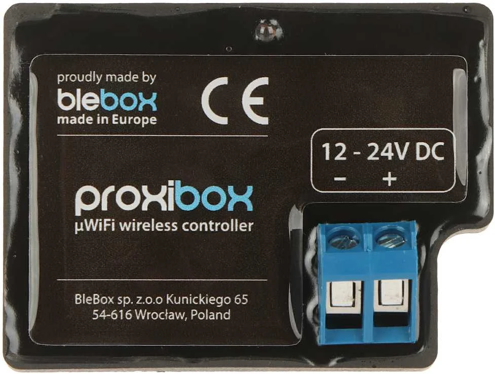 BleBox proxiBox - daugiafunkcinis veiksmo aktyviklis / WiFi artumo jutiklis - Android / iOS programa