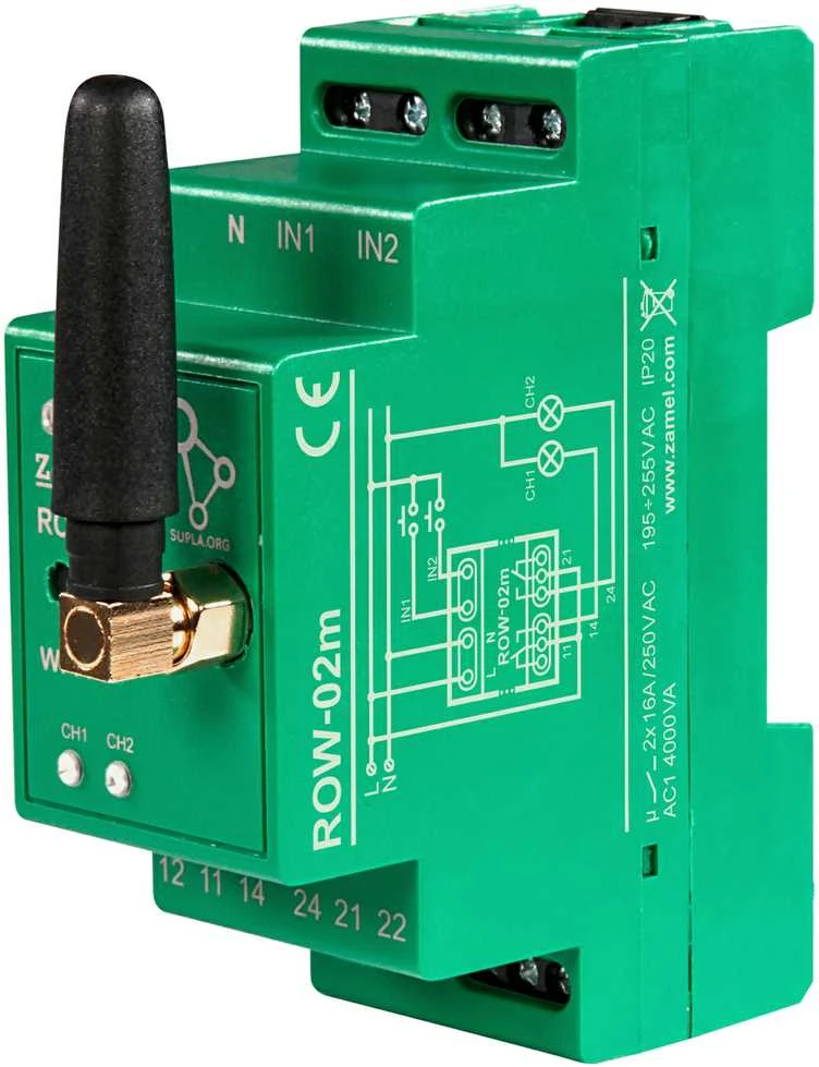 Zamel Supla ROW-02M 2x230V modulinis WiFi valdiklis