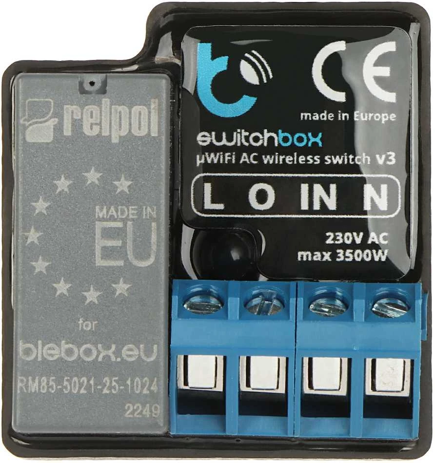 BleBox SwitchBox v3 - 230V WiFi relė - Android/iOS programa