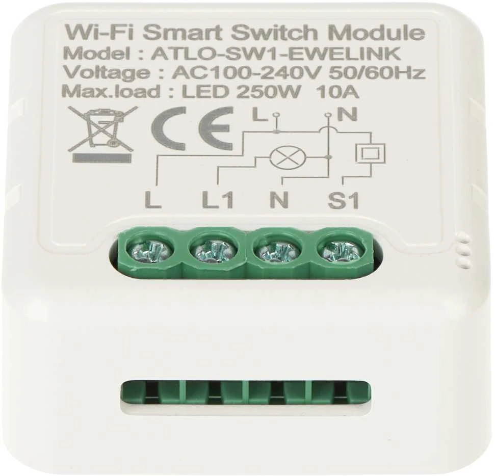 INTELIGENTNY STEROWNIK OŚWIETLENIA LED ATLO-SW1-EWELINK Wi-Fi, eWeLink