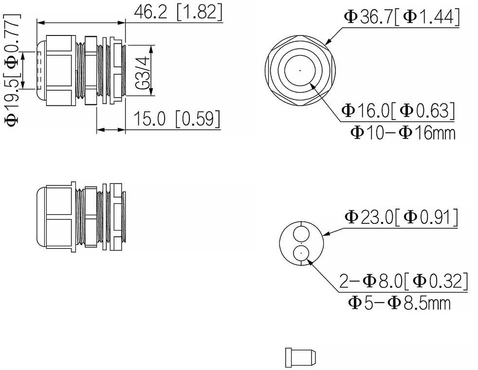 Dahua Technology IZOLIAVIMO RIEBOKŠLIAI G3416GW IP68 3/4 "