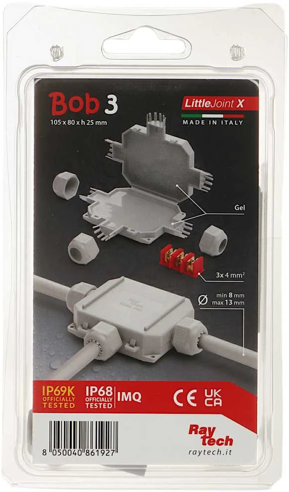 JUNGIMO DĖŽUTĖ GELBOX BOB3 IP68 / IP69K RayTech