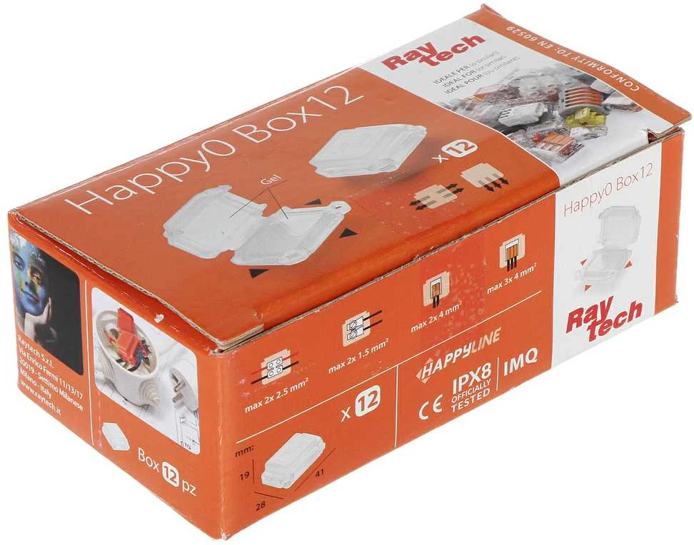 JUNGIMO DĖŽUTĖ GELBOX HAPPY-0-BOX12 IP68 RayTech