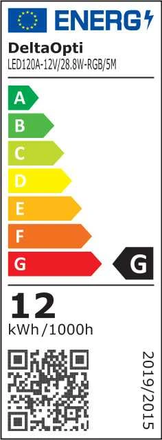 TST LED JUOSTELĖ LED120A-12V/28.8W-RGB/5M 5 m