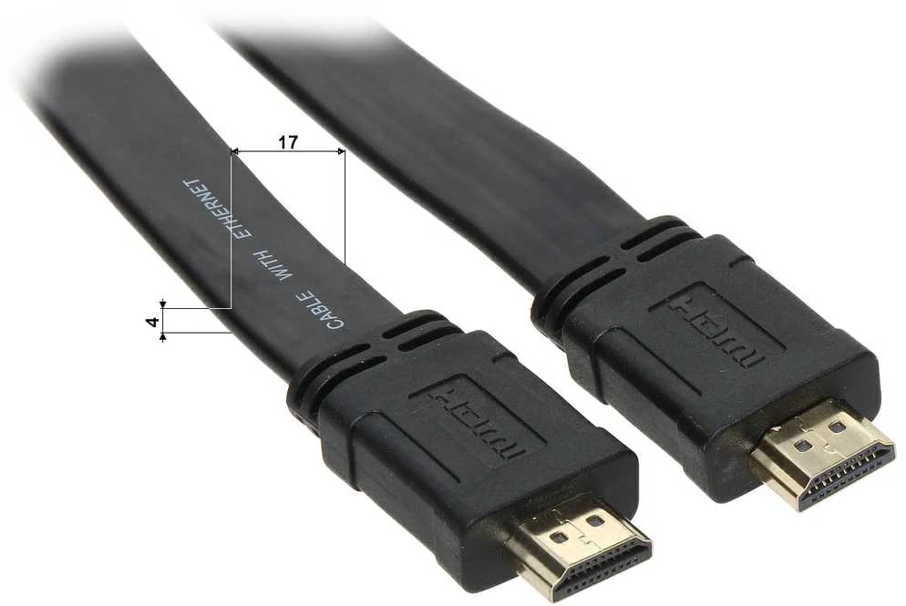 Plokščias HDMI kabelis su Ethernet jungtimis