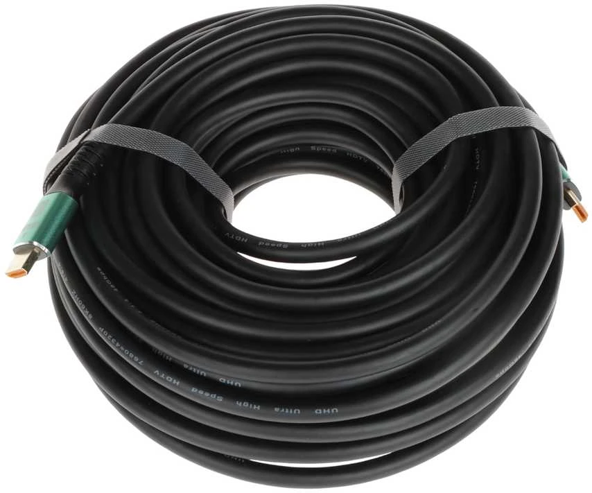 Juodas HDMI 2.1 kabelis, 20 metrų