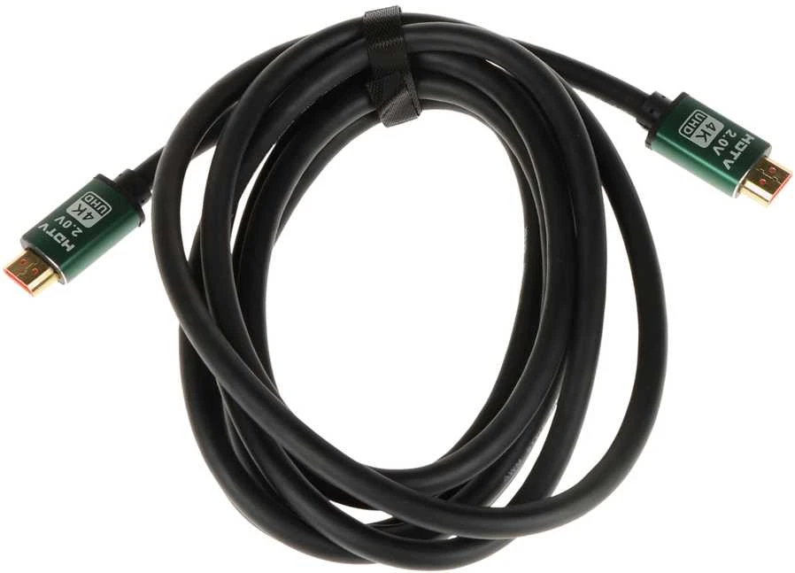 3 metrų HDMI 2.0 kabelis su žaliais metaliniais antgaliais