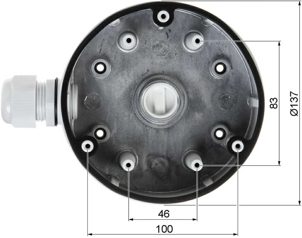 Hikvision | Kameros jungiamoji dėžutė | DS-1280ZJ-DM21 | Lubos | Skirta DS-2CD2712F-I - DS-2CD2712F-IS - DS-2CD2732F-I - DS-2CD2732F-IS | Baltas