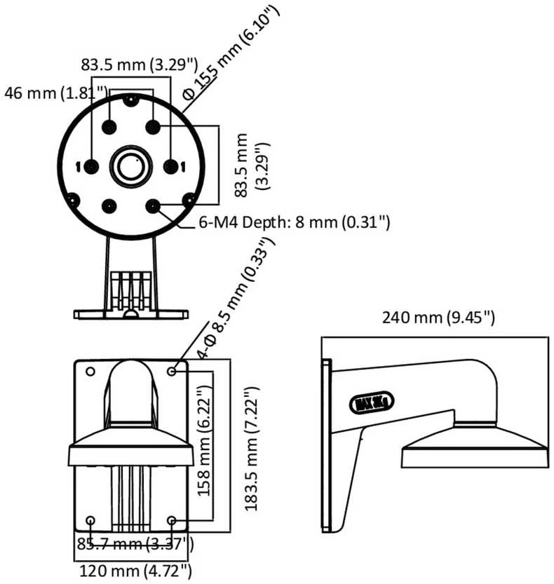 Hikvision kronšteinas DS-1473ZJ-155