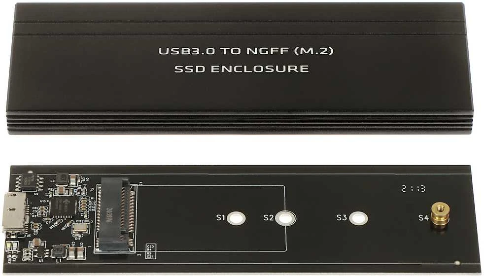 Maclean MCE582 SSD dėklo adapteris SSD M.2, NGFF, USB 3.0, dydžiai 2230/2240/2260/2280, aliuminio korpusas,